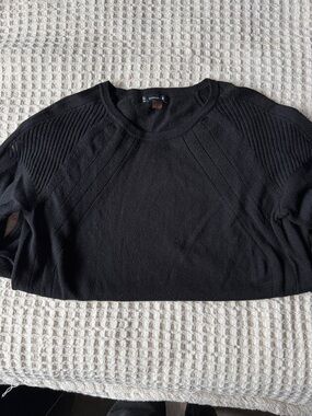 Smartwool Black Rib-Shoulder Crewneck Sweater